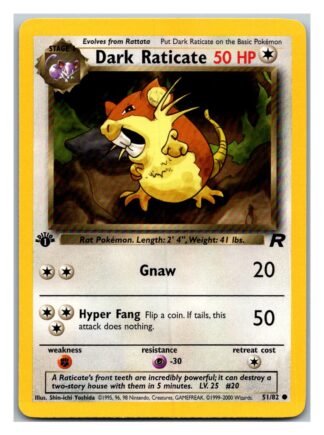 Dark Raticate 51/82 Team Rocket (1st Edition Common) (Lightly Played Condition)