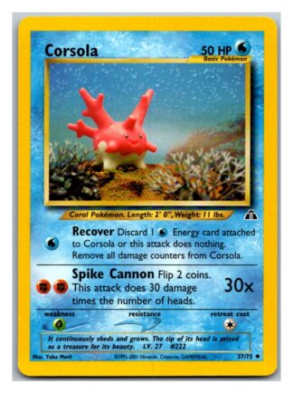 Corsola 37/75 Neo Discovery (Uncommon) (Unlimited Excellent Condition)
