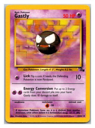 Gastly 33/62 Fossil (Uncommon) (Unlimited Exc Condition)