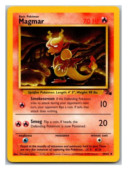 Magmar 39/62 Fossil (Uncommon) (Unlimited Played Condition)