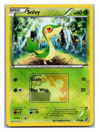 Snivy 1/114 Black & White (Pokemon League Promo Reverse Holo) (Exc Condition)