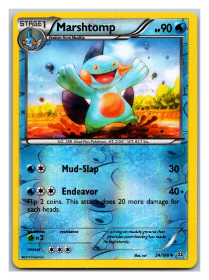 Marshtomp 34/160 Primal Clash (Reverse Holo) (Exc Condition)