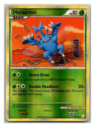 Heracross 43/123 HeartGold SoulSilver (Reverse Holo) (Exc Condition)
