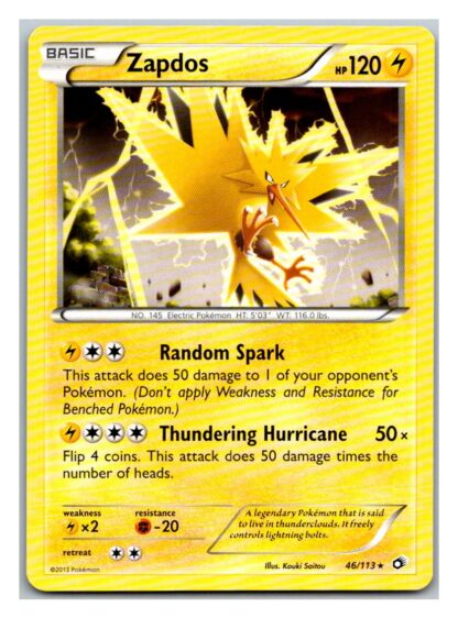 Zapdos 46/113 Legendary Treasures (Theme Deck Rare) (Exc Condition)