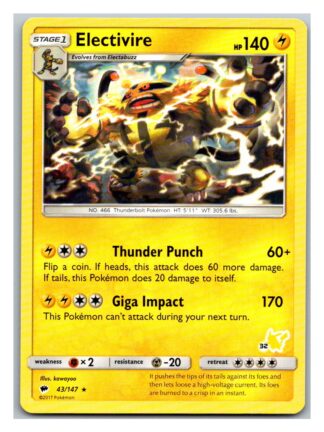 Electivire 43/147 Burning Shadows Battle Academy (Pikachu Deck) (32)
