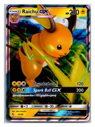 Raichu GX 20/68 Hidden Fates (Ultra Rare) (Exc Condition)