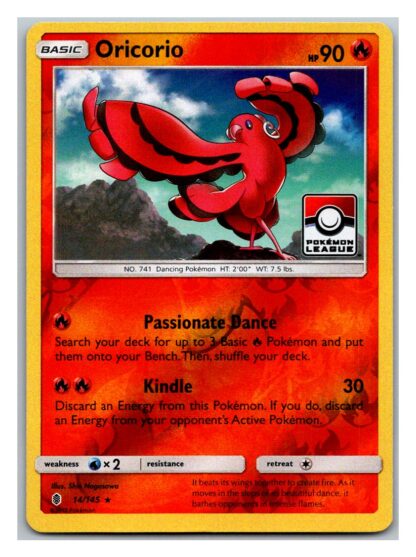 Oricorio 14/145 Guardians Rising Pokemon League Promo (Reverse Holo) (LP Condition)