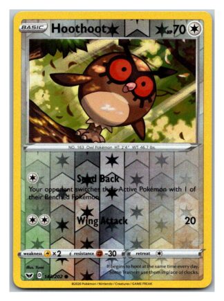 Hoothoot 143/202 Sword and Shield (Reverse Holo) (Exc Condition)