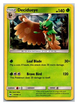 Decidueye 11/149 Sun & Moon (Shattered Holo) (Exc Condition)