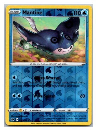 Mantine 52/202 Sword and Shield (Reverse Holo) (Exc Condition)