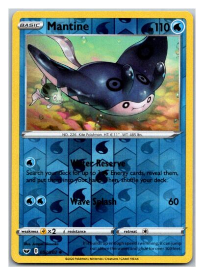 Mantine 52/202 Sword and Shield (Reverse Holo) (Exc Condition)