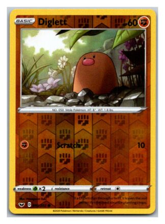 Diglett 92/202 Sword and Shield (Reverse Holo) (Exc Condition)