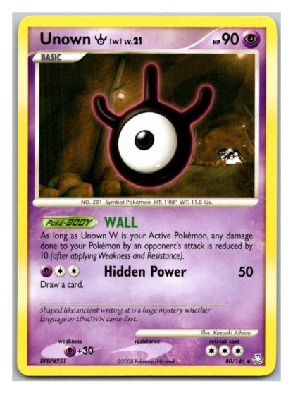 Unown W 80/146 Legends Awakened (Uncommon) (P Condition)