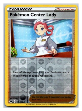 Pokemon Center Lady 176/202 Sword and Shield (Reverse Holo) (Exc Condition)