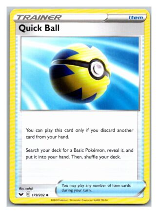 Quick Ball 179/202 Sword and Shield (Uncommon) (Exc Condition)
