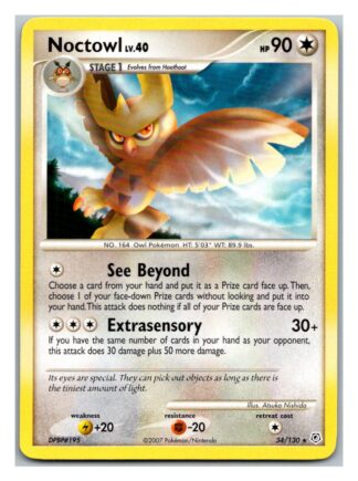 Noctowl 34/130 Diamond & Pearl (Rare) (LP Condition)