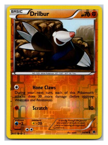 Drilbur 54/98 Emerging Powers (Reverse Holo) (Exc Condition)