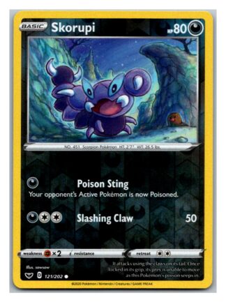 Skorupi 121/202 Sword and Shield (Reverse Holo) (Exc Condition)