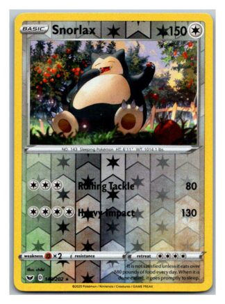 Snorlax 140/202 Sword and Shield (Reverse Holo) (Exc Condition)