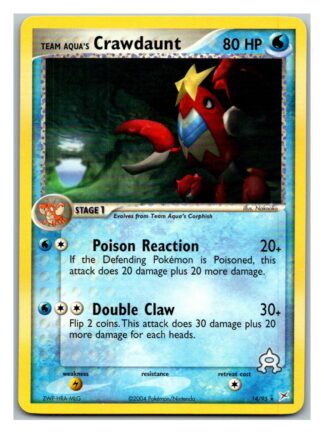 Team Aqua's Crawdaunt 14/95 EX Team Magma vs Team Aqua (Rare) (Exc Cond)