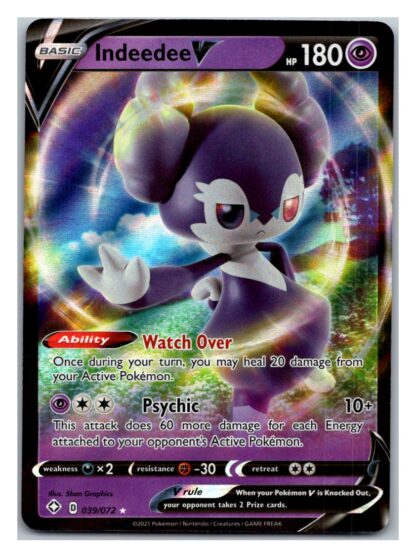 Indeedee V 39/72 Shining Fates (Ultra Rare) (NM-Exc Condition)