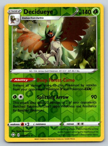 Decidueye 8/72 Shining Fates (Reverse Holo) (NM-Exc Condition)