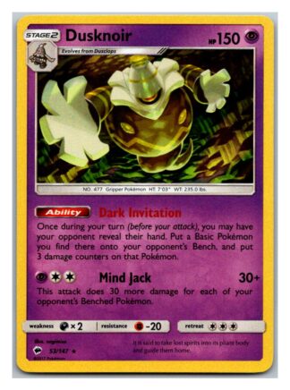 Dusknoir 53/147 Burning Shadows (Holo) (Exc Condition)