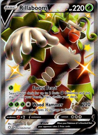 Rillaboom V SV105/SV122 Shining Fates (Ultra Rare) (NM-Exc Condition)