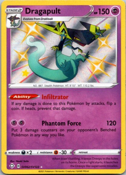 Dragapult SV062/SV122 Shining Fates (Shiny Holo) (NM-Exc Condition)