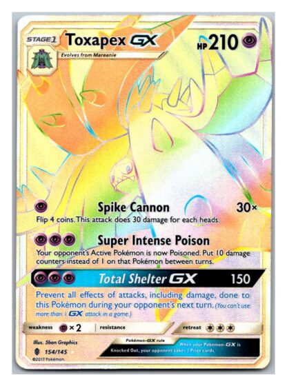 Toxapex GX 154/145 Guardians Rising (Ultra Rare) (Exc Condition)