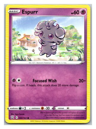 Espurr 60/163 BattleStyles (Common) (NM-Exc Condition)