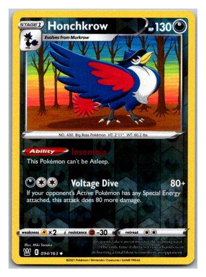 Honchkrow 94/163 BattleStyles (Reverse Holo) (NM-Exc Condition)