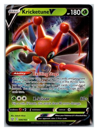 Kricketune V 6/163 BattleStyles (Ultra Rare) (NM-Exc Condition)