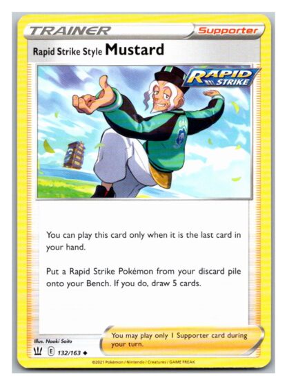 Rapid Strike Style Mustard 132/163 BattleStyles (Uncommon) (NM-Exc Condition)