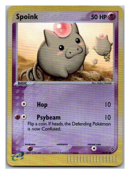 Spoink 74/97 EX Dragon (Reverse Holo) (LP Cond)