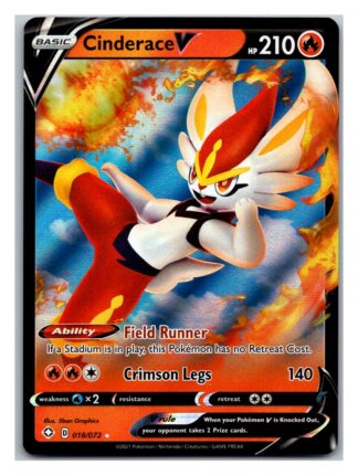 Cinderace V 18/72 Shining Fates (Ultra Rare) (NM-Exc Condition)