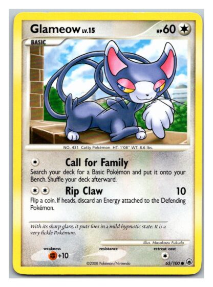 Glameow 65/100 Majestic Dawn (Common) (P Condition)