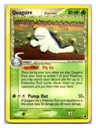 Quagsire 21/101 Dragon Frontiers (Rare) (P Condition)
