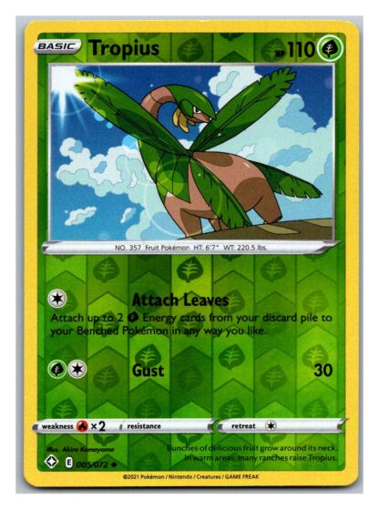 Tropius 5/72 Shining Fates (Reverse Holo) (NM-Exc Condition)