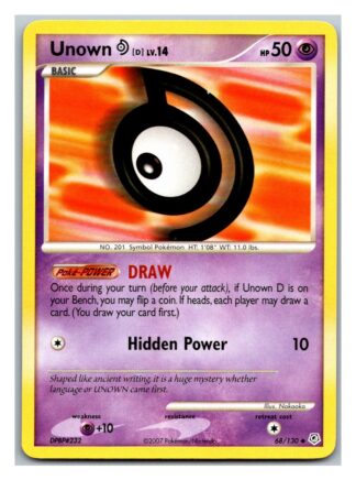 Unown D 68/130 Diamond & Pearl (Uncommon) (LP Condition)