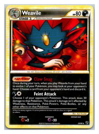 Weavile 25/90 Undaunted (Rare) (P Condition)