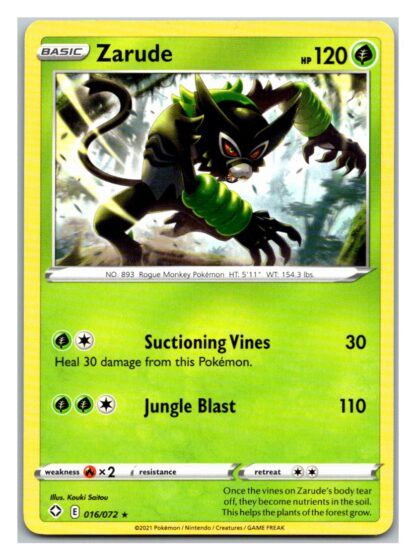 Zarude 16/72 Shining Fates (Rare) (NM-Exc Condition)