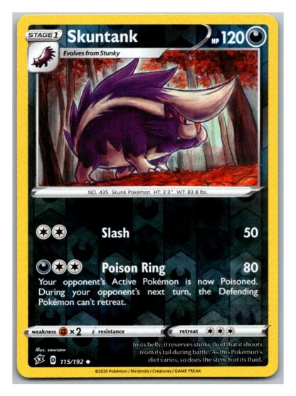Skuntank 115/192 Rebel Clash (Reverse Holo) (Exc Condition)