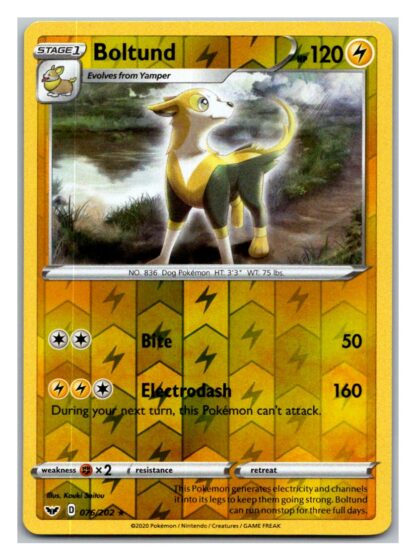 Boltund 76/202 Sword and Shield (Reverse Holo) (Exc Condition)