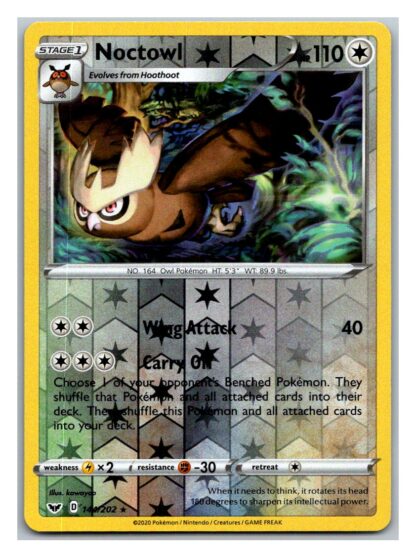 Noctowl 144/202 Sword and Shield (Reverse Holo) (Exc Condition)