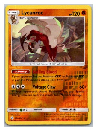 Lycanroc 124/236 Cosmic Eclipse (Reverse Holo) (Exc Condition)