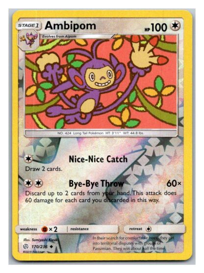 Ambipom 170/236 Cosmic Eclipse (Reverse Holo) (Exc Condition)