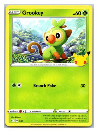 Grookey 8/25 McDonalds 25th Anniversary Promo (Non-Holo) (Exc Condition)