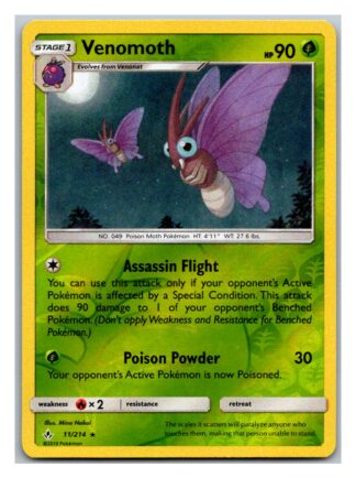 Venomoth 11/214 Unbroken Bonds (Reverse Holo) (Exc Condition)