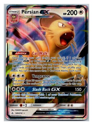 Persian GX 149/214 Unbroken Bonds (Ultra Rare) (Exc Condition)